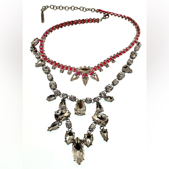 Stella & Dot Signed Neon Dreams 2 in 1 Detachable Silver Tone Statement Necklace - Picture 5 of 8